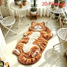 Load image into Gallery viewer, Cute Cartoon Cat-shaped Rug Soft Plush Bedroom Bedside Floor Mat Irregular Living Room Carpet Home Decoration Entrance Door Mat