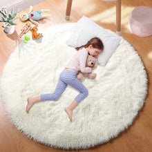 Load image into Gallery viewer, Super Soft Plush Round Rug Mat Fluffy White Carpets For Living Room Home Decor Bedroom Kid Room Decoration Salon Thick Pile Rug