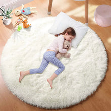 Load image into Gallery viewer, Super Soft Plush Round Rug Mat Fluffy White Carpets For Living Room Home Decor Bedroom Kid Room Decoration Salon Thick Pile Rug