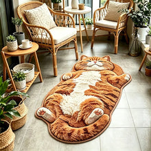 Load image into Gallery viewer, Cute Cartoon Cat-shaped Rug Soft Plush Bedroom Bedside Floor Mat Irregular Living Room Carpet Home Decoration Entrance Door Mat