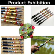 Load image into Gallery viewer, 1.8m 3.6m Carbon Fiber Telescopic Fishing Rod Portable Spinning Rod Pole Travel Sea Boat Rock Fishing Rod - Ole Misc.