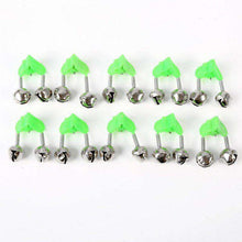 Load image into Gallery viewer, 10 Pcs Fishing Bite Alarms Fishing Rod Bells Rod Clamp Tip Clip Bells Ring Green ABS Fishing Accessory New Hot Fishing Tool - Ole Misc.
