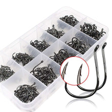 Load image into Gallery viewer, 100 Pcs/ Carbon Steel Fishing Hook Fishhooks Durable Fishing Hooks with Hole Carp Fishing Tackle Box New - Ole Misc.