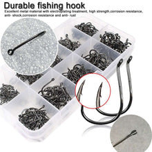 Load image into Gallery viewer, 100 Pcs/ Carbon Steel Fishing Hook Fishhooks Durable Fishing Hooks with Hole Carp Fishing Tackle Box New - Ole Misc.