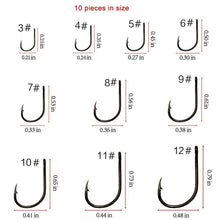 Load image into Gallery viewer, 100 Pcs/ Carbon Steel Fishing Hook Fishhooks Durable Fishing Hooks with Hole Carp Fishing Tackle Box New - Ole Misc.