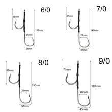 Load image into Gallery viewer, 3pcs Stainless Steel Assist jig fishing Hooks double sharp strong jigging hooks For Sea lure Fishing size 6/0~13/0 - Ole Misc.
