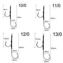 Load image into Gallery viewer, 3pcs Stainless Steel Assist jig fishing Hooks double sharp strong jigging hooks For Sea lure Fishing size 6/0~13/0 - Ole Misc.