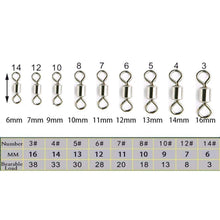 Load image into Gallery viewer, 50pcs Ball Bearing Swivel Solid Ring Fishing Connector Barrel Rolling Swivel Lure Goods For Fishing Sea Fishing Accessories Tool - Ole Misc.