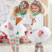 Load image into Gallery viewer, Wonderful Fashion Girls Cute Christmas Infant Toddler Santa Elk Deer Cake Dress 2 Pieces Suits - Ole Misc.
