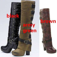 Load image into Gallery viewer, Women Fashion Jackboots Thick Heel Boots Bandage Shoes - Ole Misc.