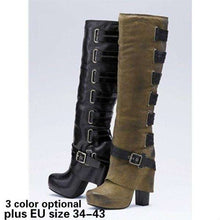 Load image into Gallery viewer, Women Fashion Jackboots Thick Heel Boots Bandage Shoes - Ole Misc.