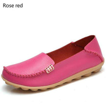 Load image into Gallery viewer, 18 Colors Women's Breathable Soft Leather Loafers Comfort Flats Driving Shoes Indoor Outdoors Slip-on Slippers - Ole Misc.