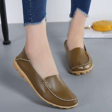 Load image into Gallery viewer, 18 Colors Women's Breathable Soft Leather Loafers Comfort Flats Driving Shoes Indoor Outdoors Slip-on Slippers - Ole Misc.