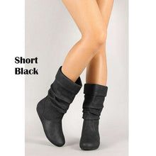 Load image into Gallery viewer, Fashion Women Winter Shoes Flat Heel Solid Color Long Boots Pointed Toe Knee High Ladies Boots Leather Stitching Casual Girl Cute Flats Boot Shoes Outdoor Non-slip Booties - Ole Misc.