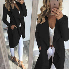 Load image into Gallery viewer, 2018 Spring New Fashion Women Irregular Overcoat  Solid Color Slim Fit Coats and Jackets Casual Long Outerwear Windbreaker - Ole Misc.