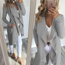 Load image into Gallery viewer, 2018 Spring New Fashion Women Irregular Overcoat  Solid Color Slim Fit Coats and Jackets Casual Long Outerwear Windbreaker - Ole Misc.