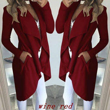 Load image into Gallery viewer, 2018 Spring New Fashion Women Irregular Overcoat  Solid Color Slim Fit Coats and Jackets Casual Long Outerwear Windbreaker - Ole Misc.