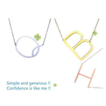 Load image into Gallery viewer, Necklace Super Alphabet Letter Personalization Side Initial - Ole Misc.