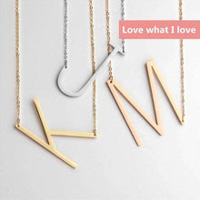 Load image into Gallery viewer, Necklace Super Alphabet Letter Personalization Side Initial - Ole Misc.