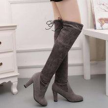 Load image into Gallery viewer, New Women's Fashion Over Knee High Boot Lace Up Sexy Stretch Slim Thigh High Heel Long Thigh Boots Shoes - Ole Misc.