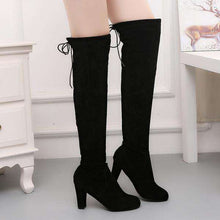Load image into Gallery viewer, New Women's Fashion Over Knee High Boot Lace Up Sexy Stretch Slim Thigh High Heel Long Thigh Boots Shoes - Ole Misc.