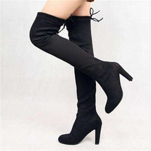 Load image into Gallery viewer, New Women's Fashion Over Knee High Boot Lace Up Sexy Stretch Slim Thigh High Heel Long Thigh Boots Shoes - Ole Misc.