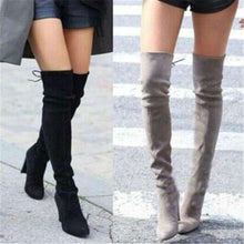 Load image into Gallery viewer, New Women's Fashion Over Knee High Boot Lace Up Sexy Stretch Slim Thigh High Heel Long Thigh Boots Shoes - Ole Misc.