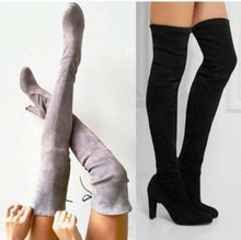 Load image into Gallery viewer, New Women's Fashion Over Knee High Boot Lace Up Sexy Stretch Slim Thigh High Heel Long Thigh Boots Shoes - Ole Misc.