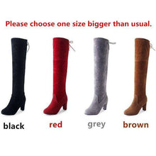 Load image into Gallery viewer, New Women's Fashion Over Knee High Boot Lace Up Sexy Stretch Slim Thigh High Heel Long Thigh Boots Shoes - Ole Misc.
