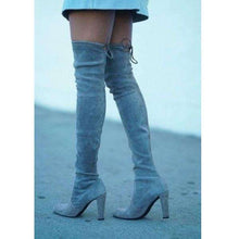 Load image into Gallery viewer, New Women's Fashion Over Knee High Boot Lace Up Sexy Stretch Slim Thigh High Heel Long Thigh Boots Shoes - Ole Misc.