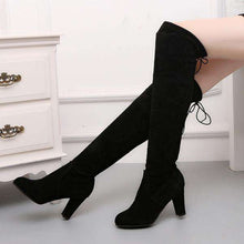 Load image into Gallery viewer, New Women's Fashion Over Knee High Boot Lace Up Sexy Stretch Slim Thigh High Heel Long Thigh Boots Shoes - Ole Misc.