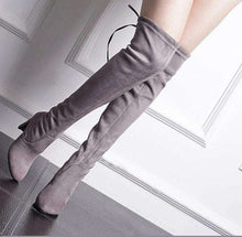 Load image into Gallery viewer, New Women's Fashion Over Knee High Boot Lace Up Sexy Stretch Slim Thigh High Heel Long Thigh Boots Shoes - Ole Misc.