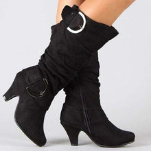 Load image into Gallery viewer, Women Soft Suede High Heel Boots Women Winter Long Boots 4 Color Red Purple Black Grey - Ole Misc.