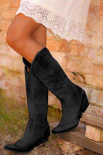 Load image into Gallery viewer, Steampunk Brown Black Women Fashion Knee High Leather Boots Meideval Vintage Cowboy Boots Long Boots Autumn Winter Warm Pointed Toe Flat Boots High Quality Women Ankle Boots Shoes Plus Size:34-43 - Ole Misc.