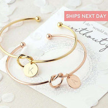 Load image into Gallery viewer, European and American fashion Knot Bracelet with letters personalized initial heart - Ole Misc.