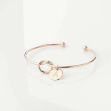 Load image into Gallery viewer, European and American fashion Knot Bracelet with letters personalized initial heart - Ole Misc.