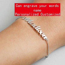 Load image into Gallery viewer, Personalized Custom Name Bracelet Charms Handmade Women Kids Jewelry Engraved Handwriting Signature Love Message Customized Gift - Ole Misc.