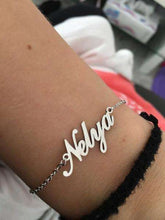 Load image into Gallery viewer, Personalized Custom Name Bracelet Charms Handmade Women Kids Jewelry Engraved Handwriting Signature Love Message Customized Gift - Ole Misc.