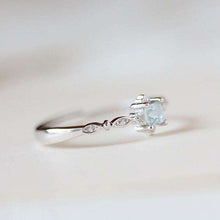Load image into Gallery viewer, Women 925 Sterling Silver Cube Sea Blue Sapphire Fineness Rings Wedding Engagement Propose Ring Jewelry - Ole Misc.