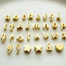 Load image into Gallery viewer, A Z tiny gold cursive initial bracelet, tiny letter bracelet, dainty lowercase initial letter bracelet, Pulsera girl gift FC58 2 - Ole Misc.