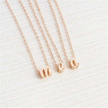 Load image into Gallery viewer, A Z tiny gold cursive initial bracelet, tiny letter bracelet, dainty lowercase initial letter bracelet, Pulsera girl gift FC58 2 - Ole Misc.