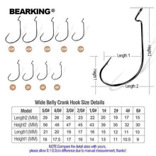Load image into Gallery viewer, BEARKING 50pcs Per Lot Fishing Soft Lure Worm Hooks High Carbon Steel Wide Super Lock Fishhooks Jerk Hooks Bait Tackle - Ole Misc.