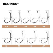 Load image into Gallery viewer, BEARKING 50pcs Per Lot Fishing Soft Lure Worm Hooks High Carbon Steel Wide Super Lock Fishhooks Jerk Hooks Bait Tackle - Ole Misc.