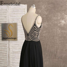 Load image into Gallery viewer, Black Chiffon Long Formal Dresses Evening Gown Occasion Dresses for Women Long Elegant Evening Dress Party - Ole Misc.