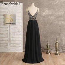 Load image into Gallery viewer, Black Chiffon Long Formal Dresses Evening Gown Occasion Dresses for Women Long Elegant Evening Dress Party - Ole Misc.