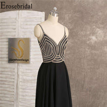 Load image into Gallery viewer, Black Chiffon Long Formal Dresses Evening Gown Occasion Dresses for Women Long Elegant Evening Dress Party - Ole Misc.