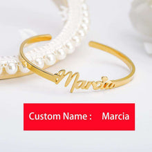 Load image into Gallery viewer, Custom Name Bracelet Personalized Bangles For Women Men  Pulseira Mujer Moda 2019 Gold Stainless Steel Nameplate Bracelets - Ole Misc.