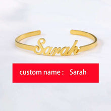 Load image into Gallery viewer, Custom Name Bracelet Personalized Bangles For Women Men  Pulseira Mujer Moda 2019 Gold Stainless Steel Nameplate Bracelets - Ole Misc.