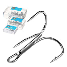 Load image into Gallery viewer, DONQL 20pcs/ Set Treble Fishing Hooks Carbon Steel Barbed Fishhooks Super Sharp Triple Hooks Sea Tackle Accessories with Box - Ole Misc.
