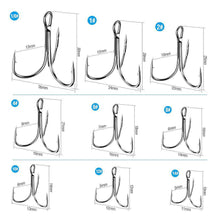 Load image into Gallery viewer, DONQL 20pcs/ Set Treble Fishing Hooks Carbon Steel Barbed Fishhooks Super Sharp Triple Hooks Sea Tackle Accessories with Box - Ole Misc.